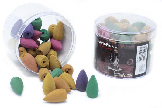Tub of Assorted Back Flow Incense Cones Unfragranced (aprox 45)