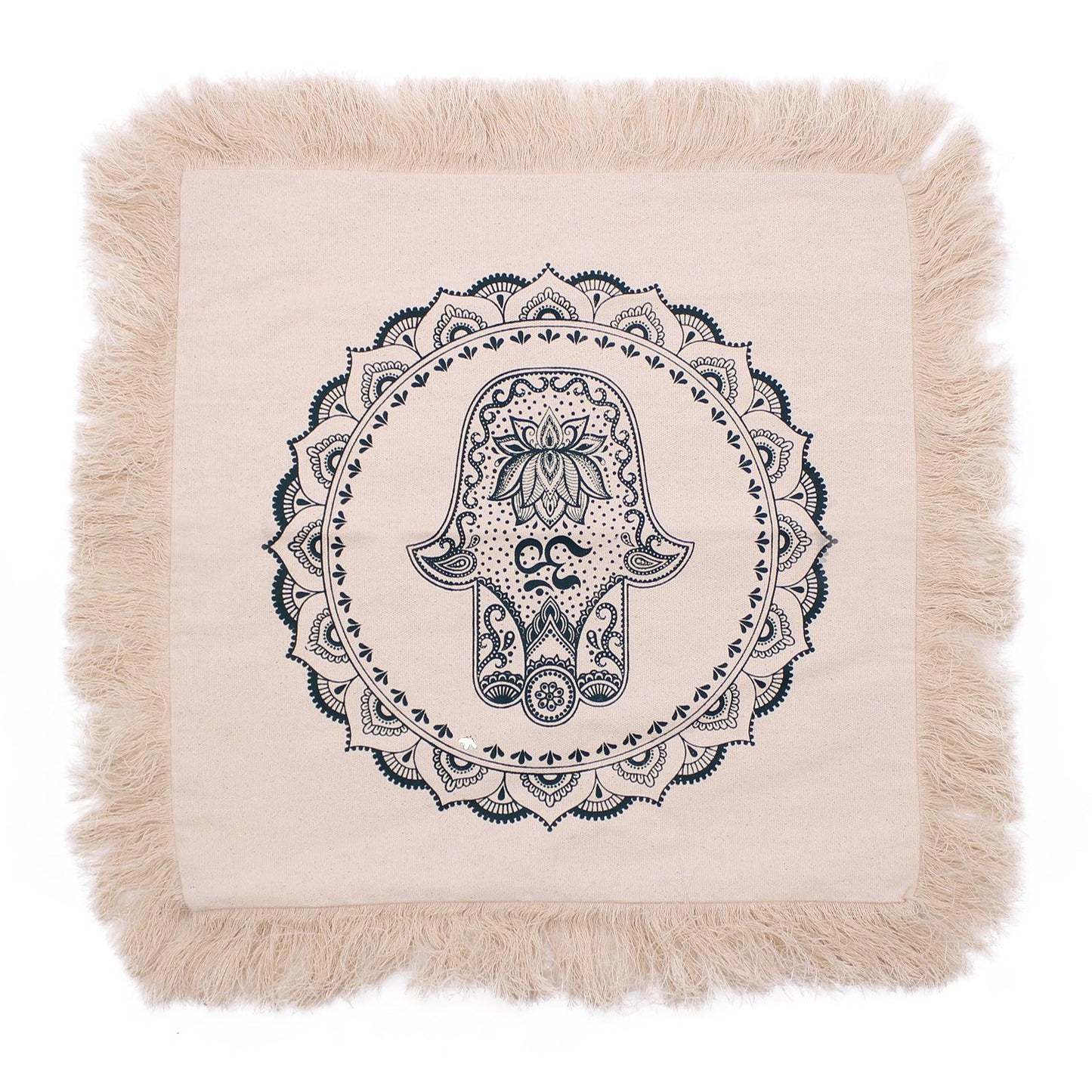Hamsa Mandala Cushion - 45x45cm - green