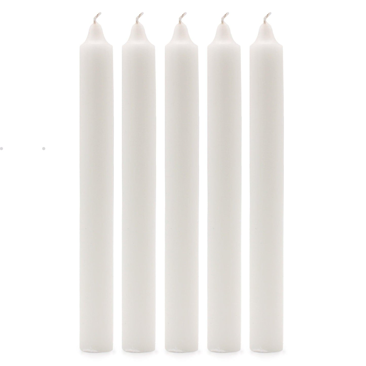Solid Colour Dinner Candles - Rustic White - Pack of 5
