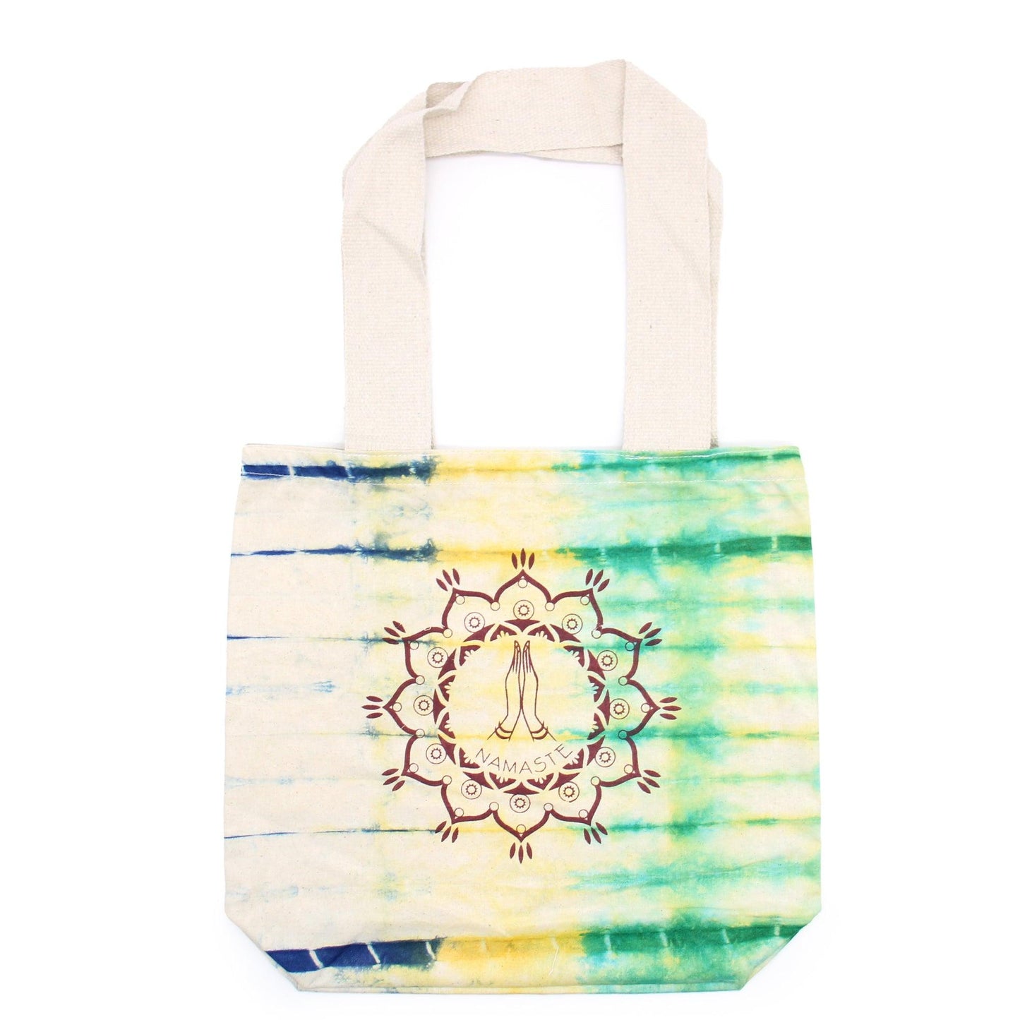 Tye-Dye Cotton Bag (6oz) - 38x42x12cm - Namaste Hands - Multi - Natural Handle