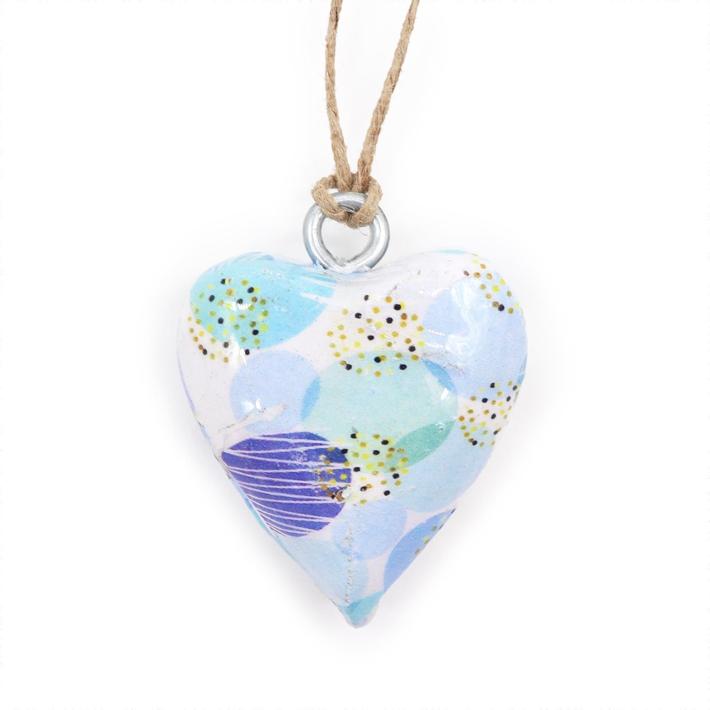 Small Decor Wood Heart - Blue Abstract