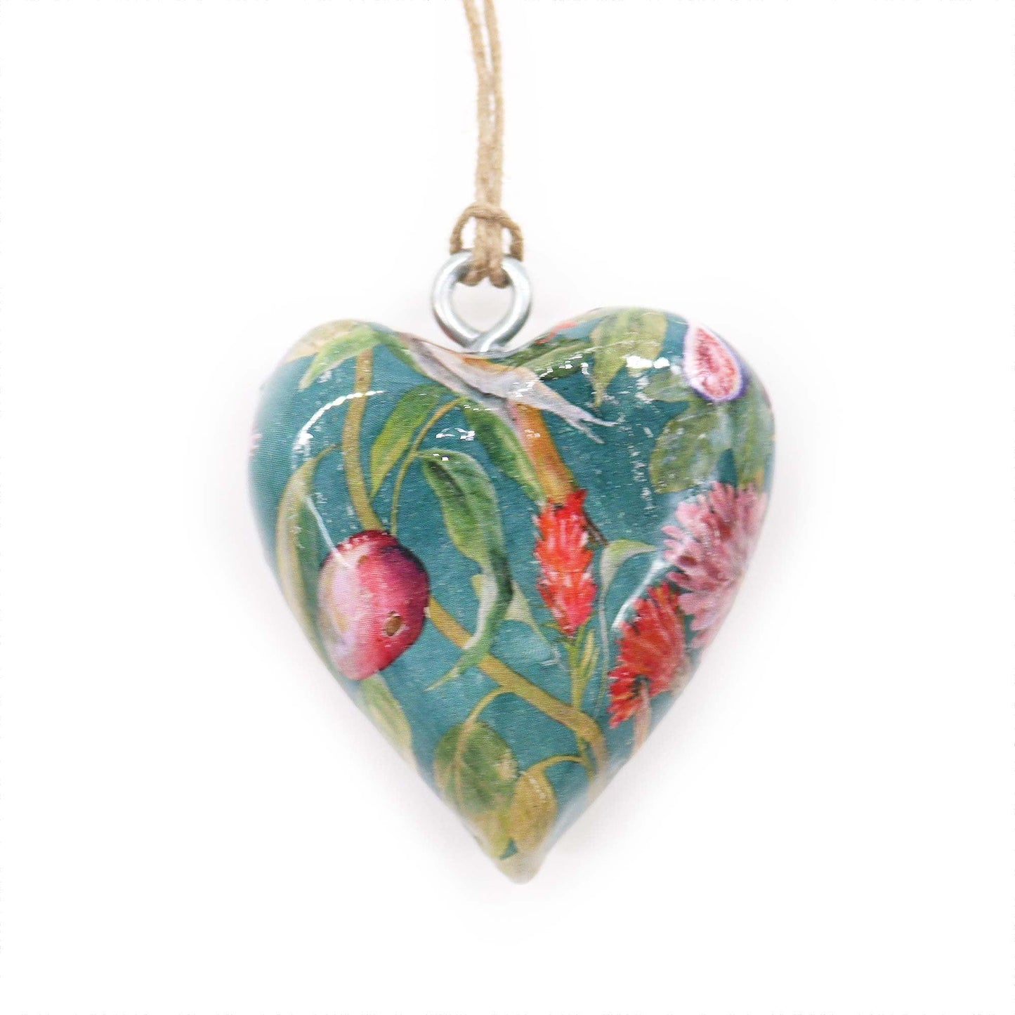 Lrg Decor Wood Heart - Bird & Floral