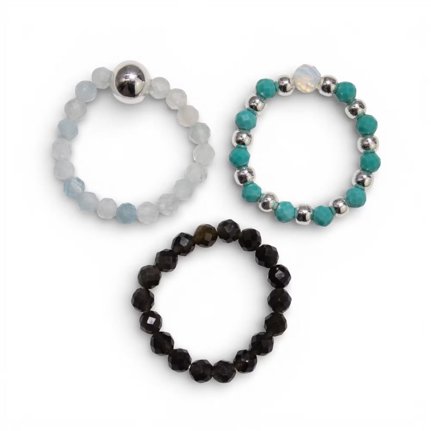 1x Nymph Spirit Gemstone Ring Set - Endless Ocean