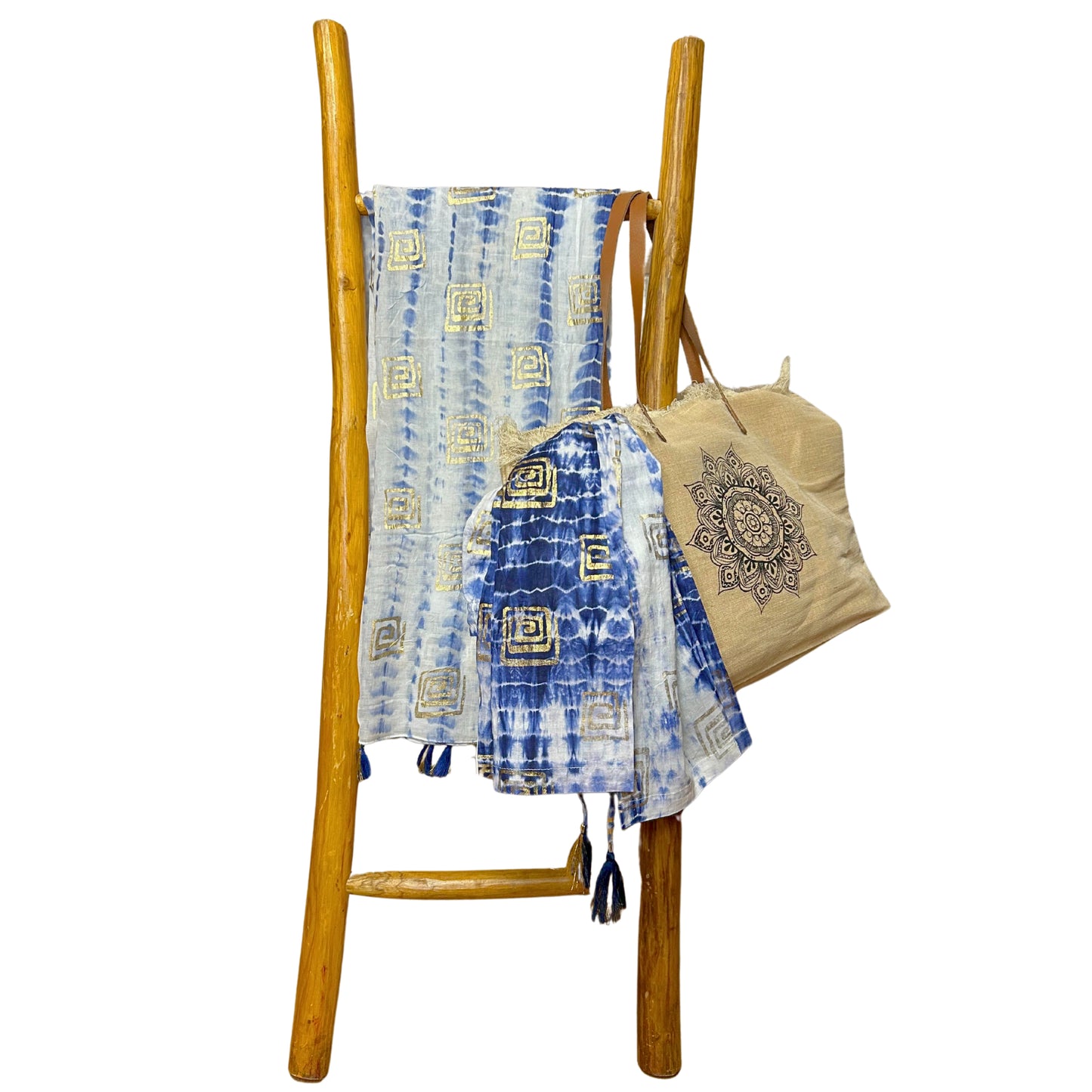 Nomad Sari On the Med Collection - Pareo - Blue Tie Dye & Blockprint