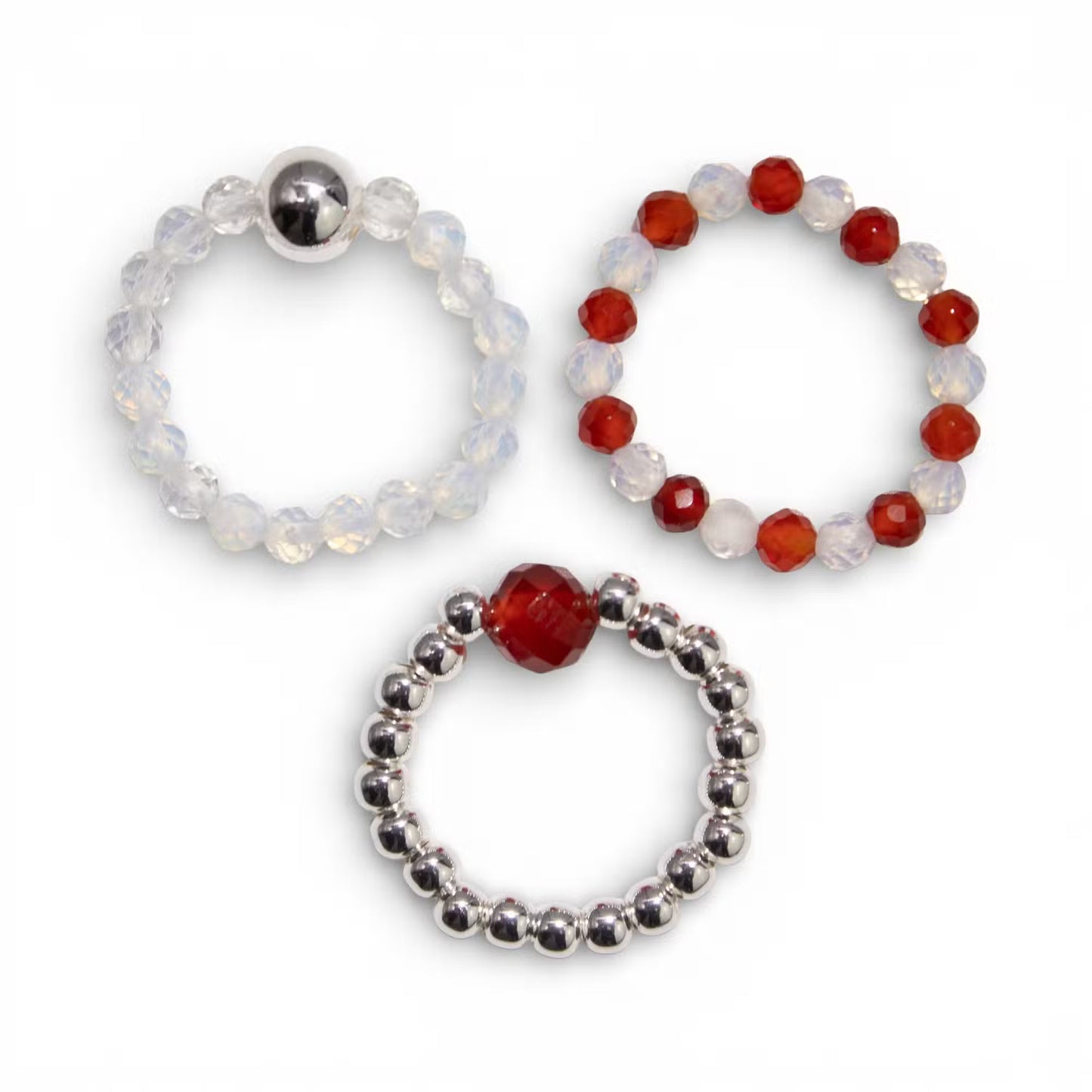 1x Nymph Spirit Gemstone Ring Set - Blood Moon