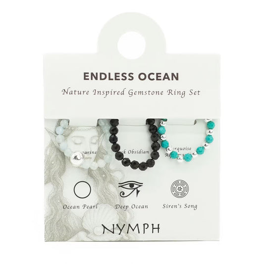 1x Nymph Spirit Gemstone Ring Set - Endless Ocean