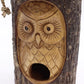 1x Tree Trunk Face - Bird House - Wise Owl