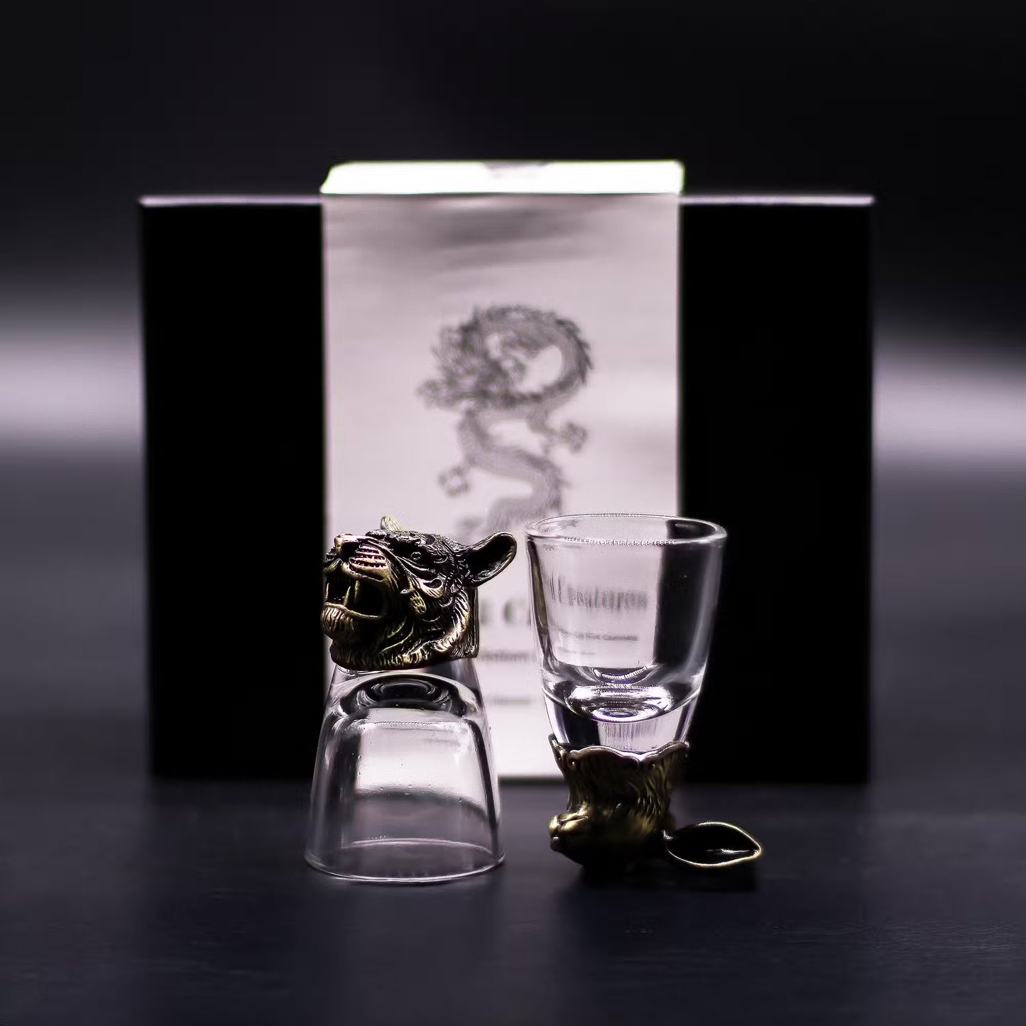 Gift Set of 6 Glasses (50ml) - Mystical Creatures - Antique Bronze