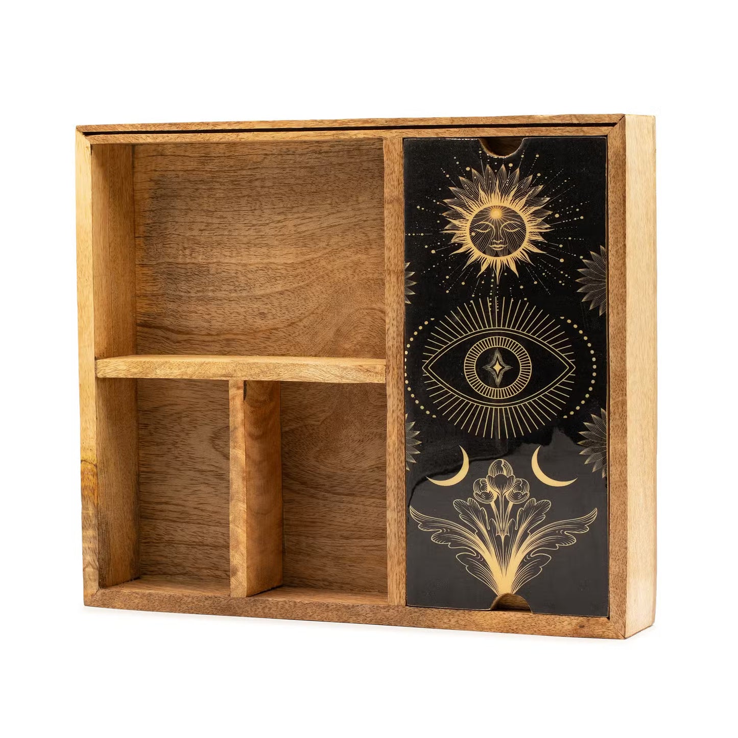 1x Four Section Tarot Box with Card Holder
