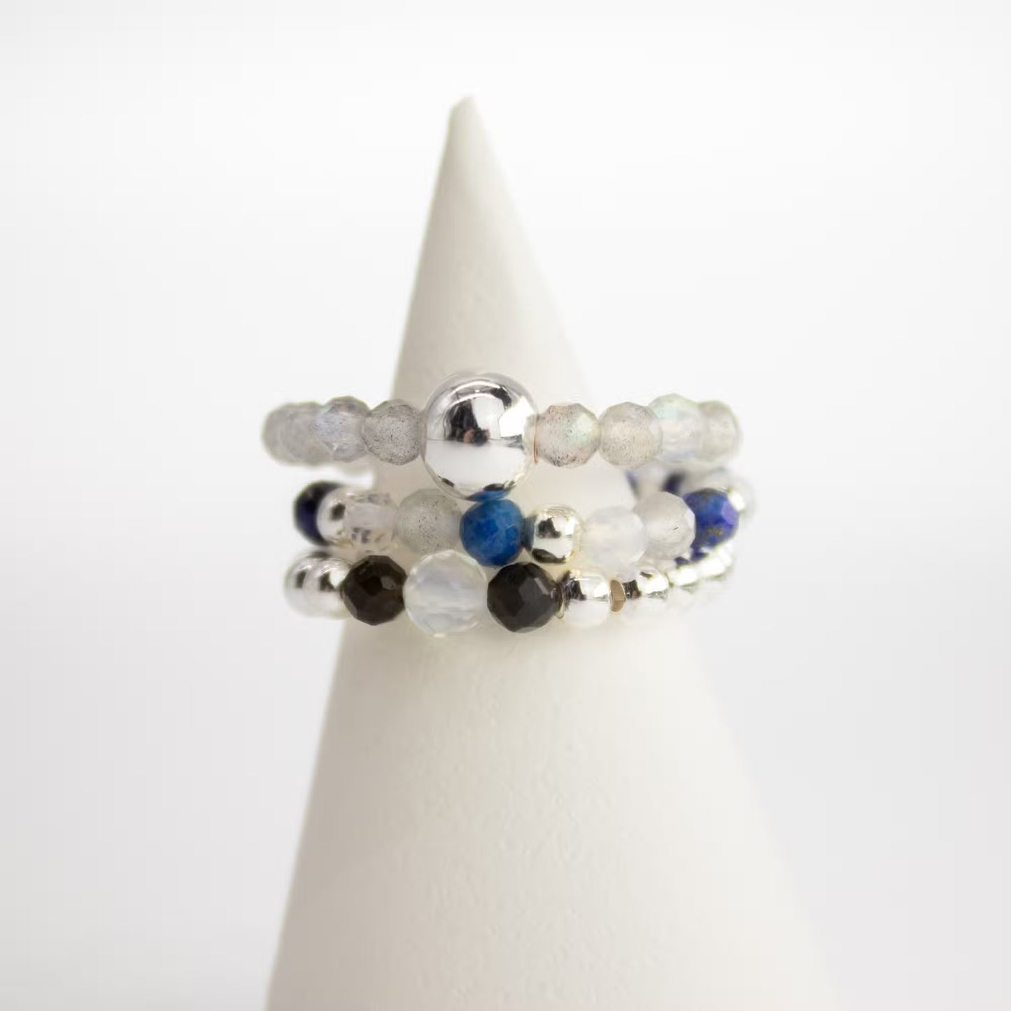 1x Nymph Spirit Gemstone Ring Set - Northern Lights