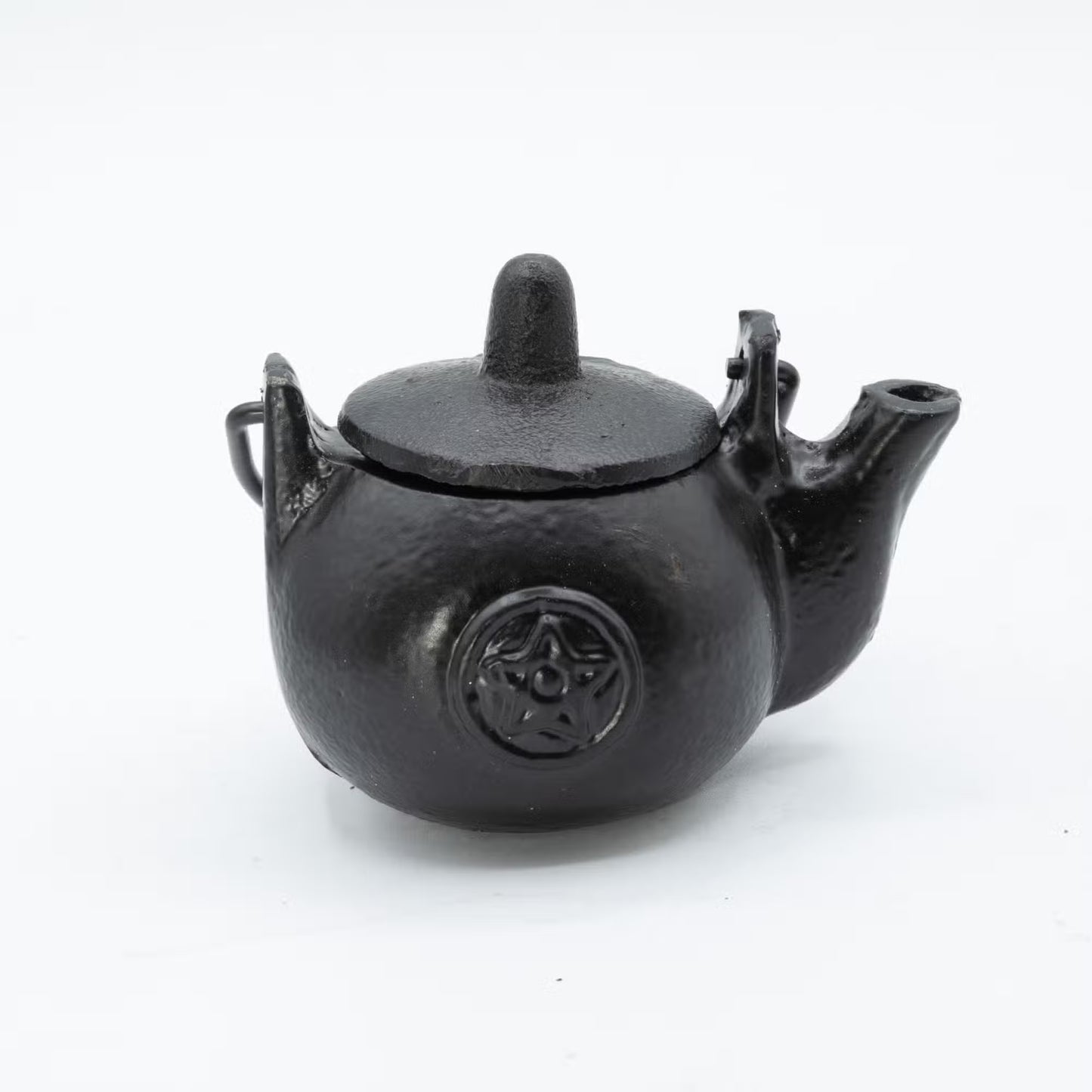 1x Small Cast Iron Ritual Pot with Pentagon 8x8x10cm