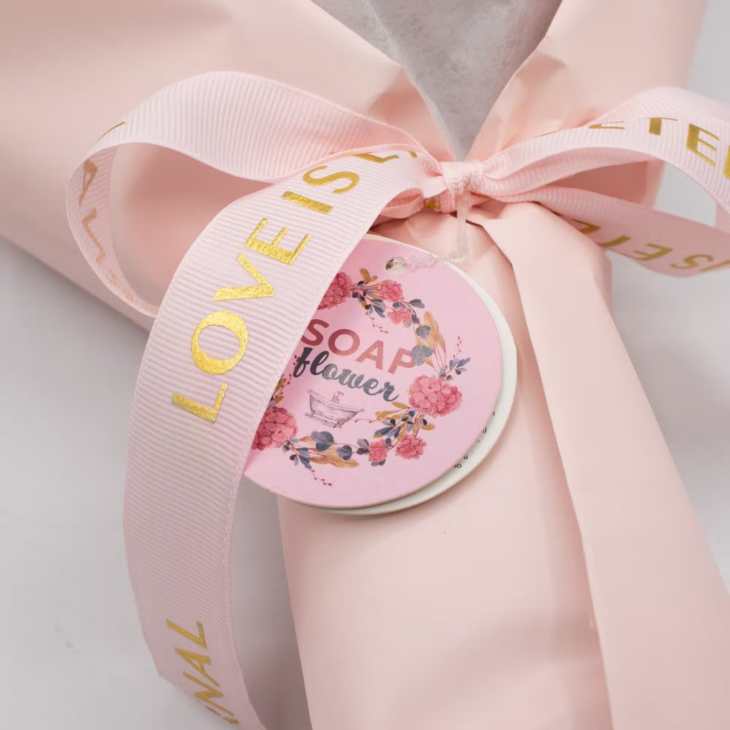 1x Large Pink Roses Bouquet - Love is Eternal - Gift Card