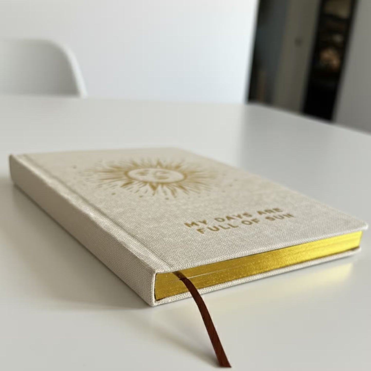 1x Ivory Gratitude Journal with Gold Lining - 120 pages - My Days are Full of Sun
