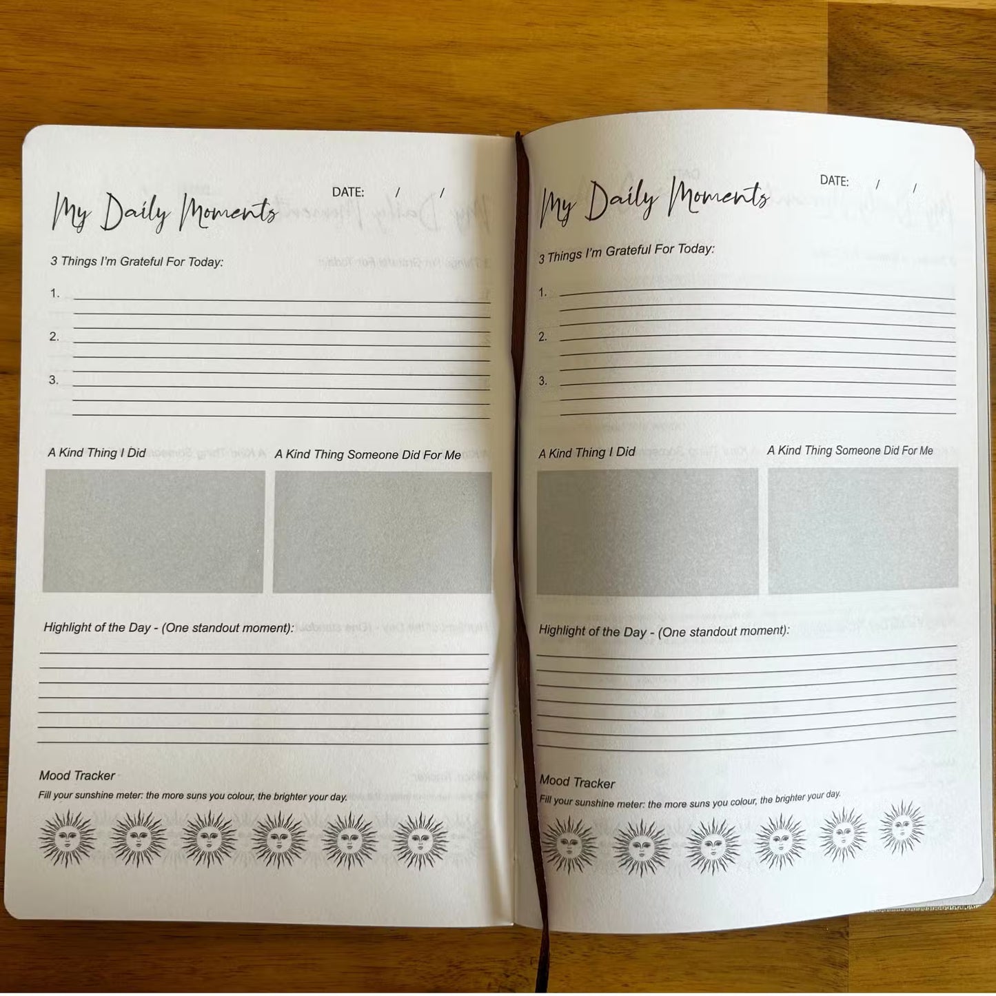 1x Black Gratitude Journal with Silver Lining - 120 pages - I am Thankful For