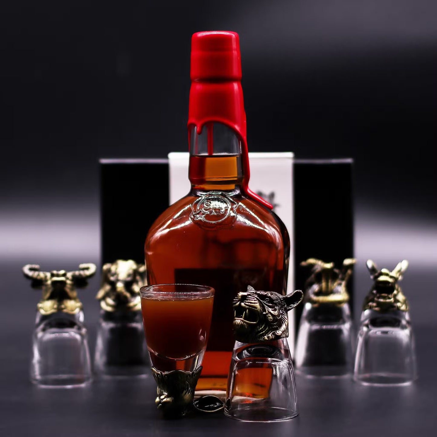 Gift Set of 6 Glasses (50ml) - Mystical Creatures - Antique Bronze