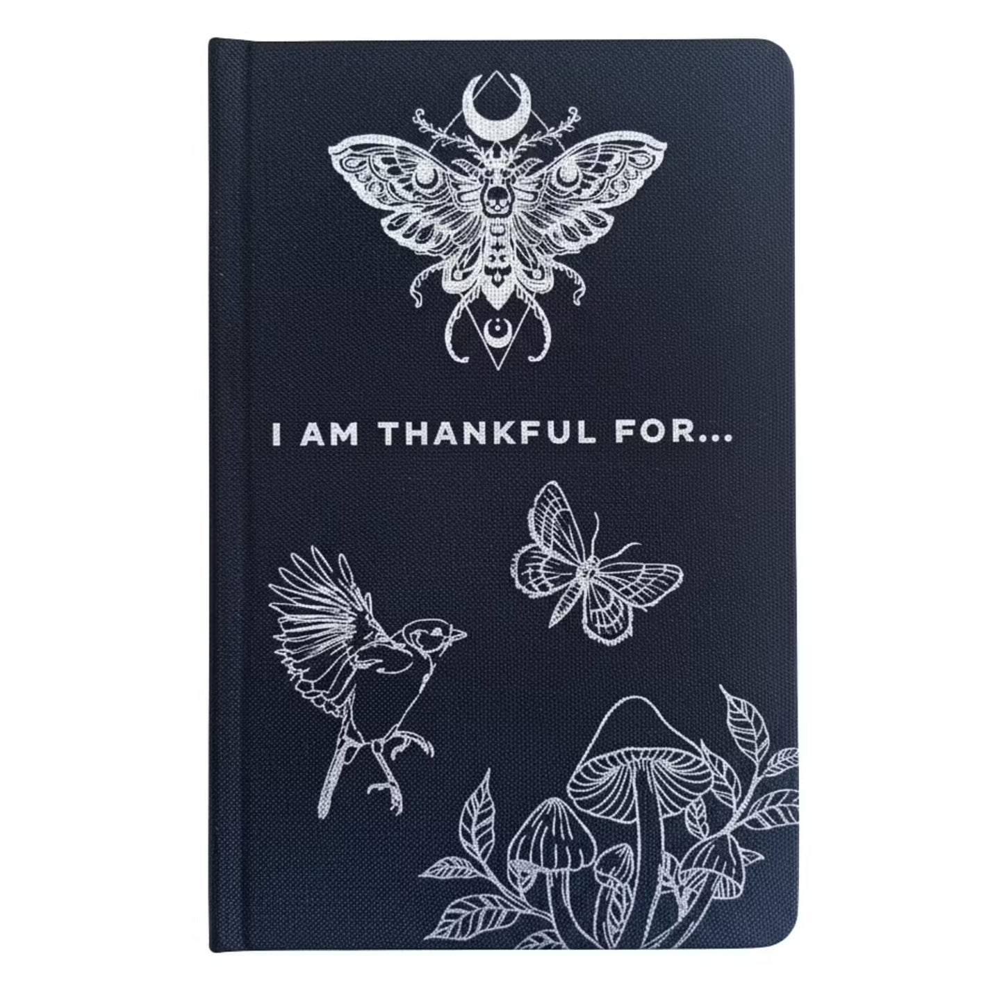 1x Black Gratitude Journal with Silver Lining - 120 pages - I am Thankful For