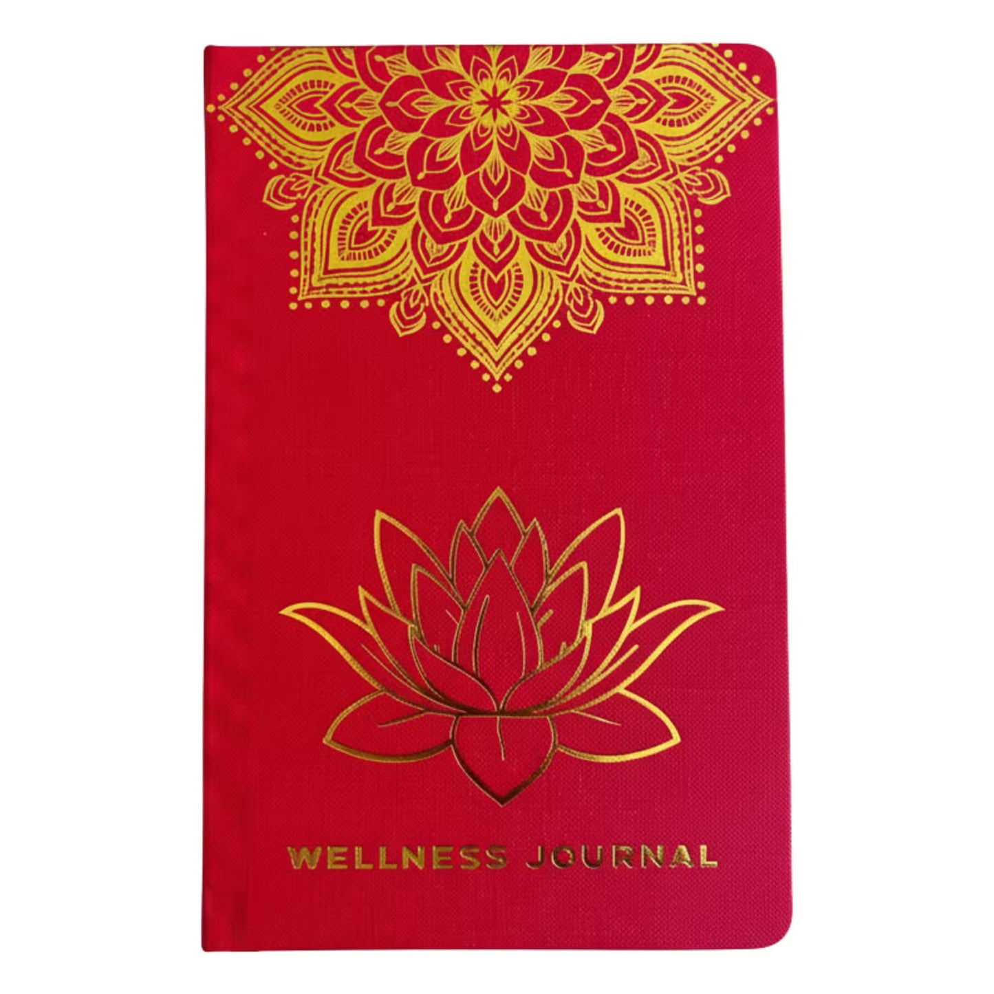 1x Red Wellness Journal - 120 pages - Golden Mandala and Lotus