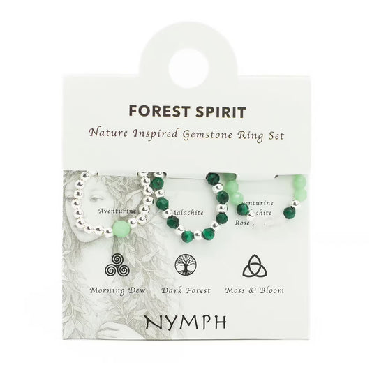 1x Nymph Spirit Gemstone Ring Set - Forest Spirit