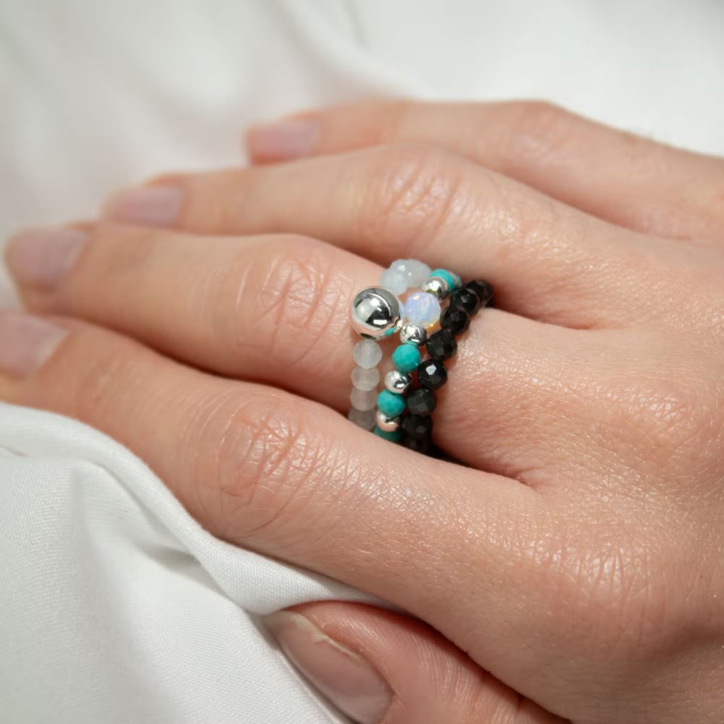 1x Nymph Spirit Gemstone Ring Set - Endless Ocean