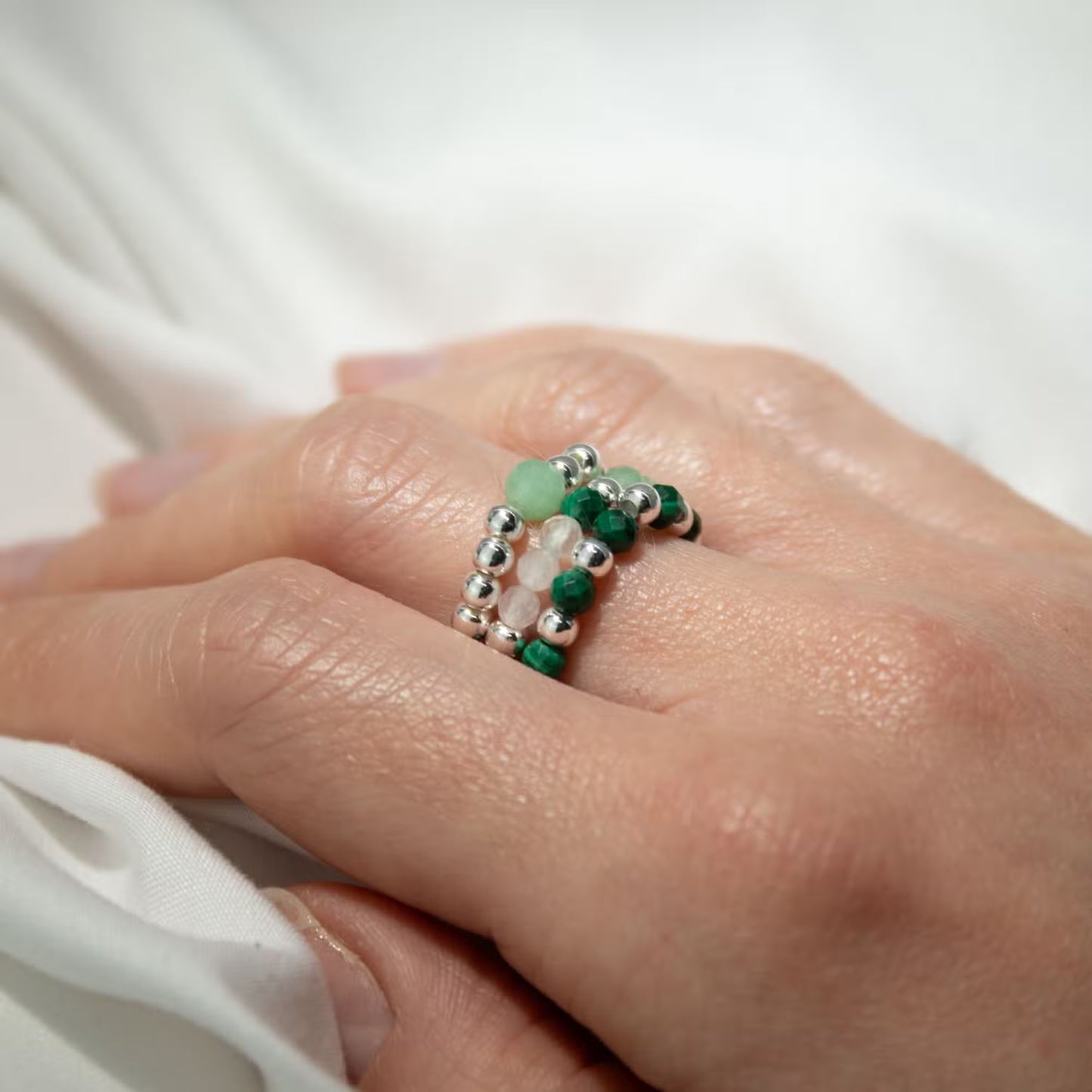 1x Nymph Spirit Gemstone Ring Set - Forest Spirit