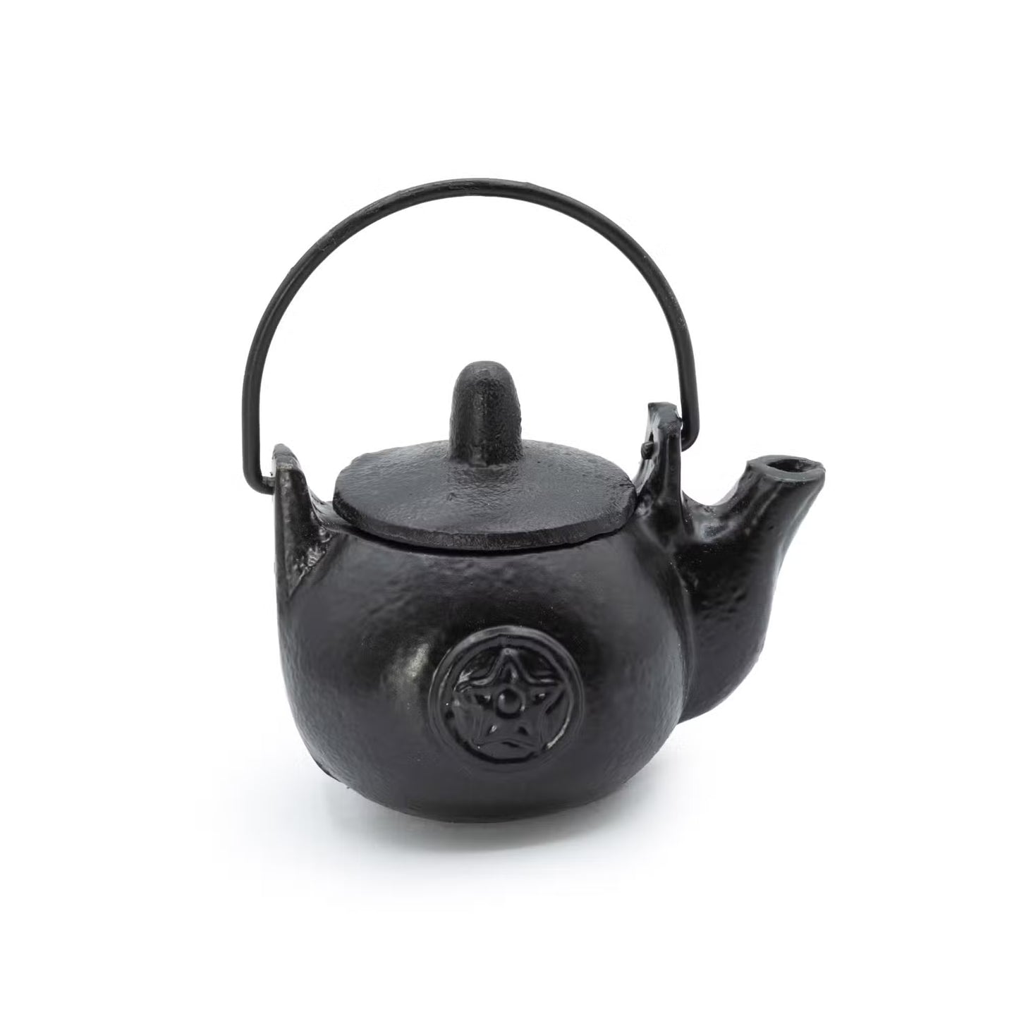 1x Small Cast Iron Ritual Pot with Pentagon 8x8x10cm