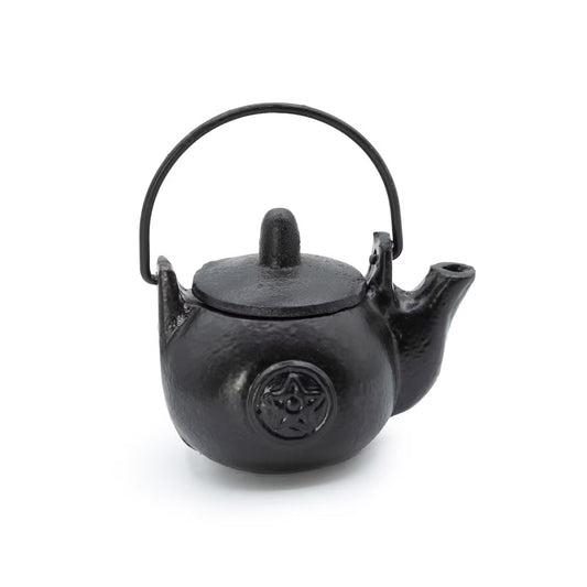 1x Small Cast Iron Ritual Pot with Pentagon 8x8x10cm
