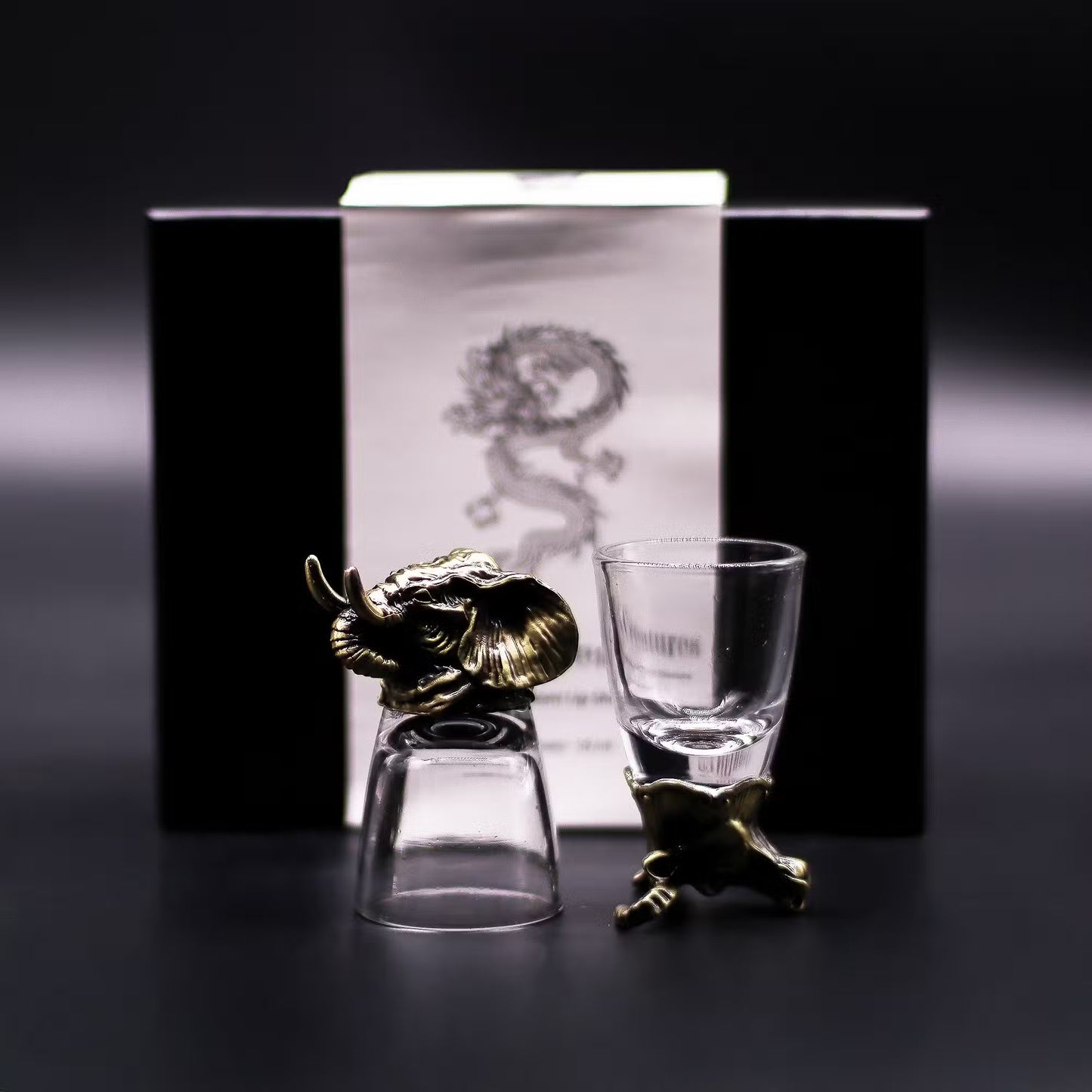 Gift Set of 6 Glasses (50ml) - Mystical Creatures - Antique Bronze