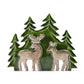 Lost in the Forrest -  Two Dear in the Forrest 3D Wooden Decoration - 18x23cm