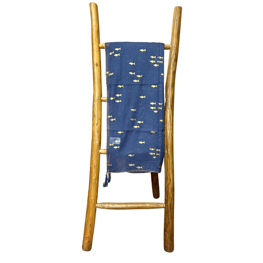 Nomad Sari On the Med Collection - Pareo - Sea Blue & Gold Fish Design