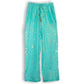 (LXL) Nomad Sari On the Med Collection - Lounge Pants - Turquoise & Gold Fish Design