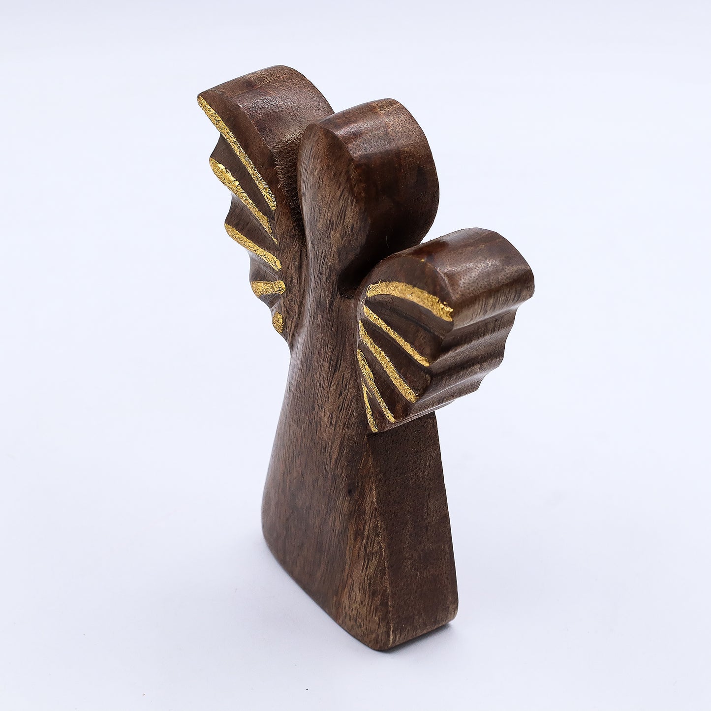 Medium Mango Wood Angel - Gold Decor