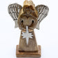 Large Mango Wood Star Angel Metal Wings & Enamel Detail
