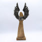 Large Mango Wood Gardian Angel Metal Wings & Enamel Detail